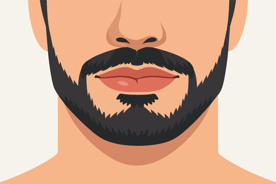 Man's facial hair presenting a stylish goatee and mustache, symbolizing grooming, masculinity, and fashion