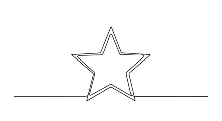 Fototapeta premium A minimalist line drawing of a star.
