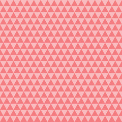 Fototapeta premium Seamless coral pink and light pink geometric triangle pattern. Modern repeating background for wallpaper, packaging, textile, branding, and web design.