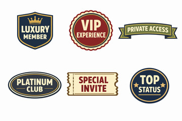 Obraz premium Luxury member badges and vip experience labels representing exclusive access and premium status