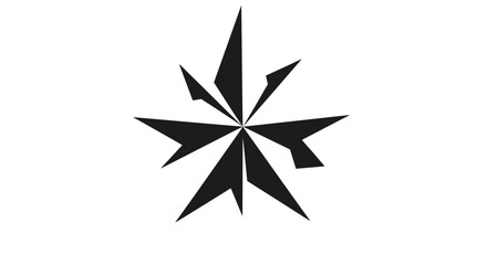 Obraz premium A black starburst shape on white.