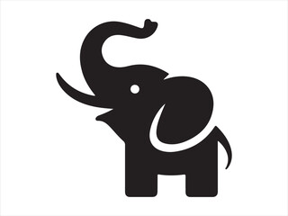 Obraz premium Vector silhouette of a small elephant, Elephant logo icon vector illustration