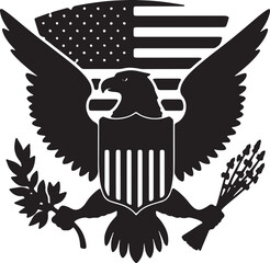 Fototapeta premium Great seal of the united states featuring a bald eagle and national symbols