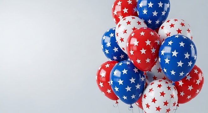Patriotic labor day balloons in red white and blue celebrating american workers