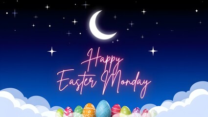 Celebrating easter monday under a starlit night sky