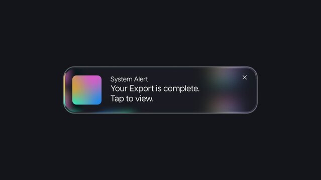Modern Glass Morphism UI Notification Pop Up