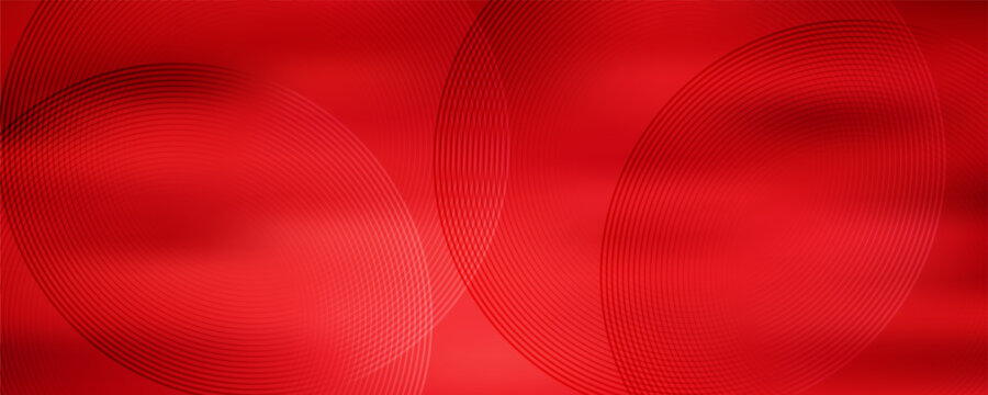 Abstract red textures with flowing satin ribbons create striking background featuring bold geometric shapes and futuristic gradient effects for modern designs. Vector Illustration.
