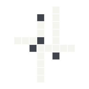 Flat Design Crossword Puzzle Game Elements, Abstract Crossword Grid and Puzzle Icons

