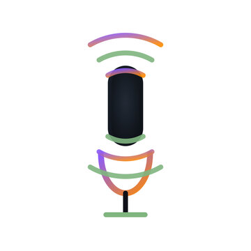 Smart home device with colorful signal waves