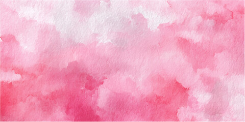 Fototapeta premium A dreamy, watercolor-painted panorama of fluffy, cloud-like formations in shades of pink, creating a soft, airy and artistic atmosphere.