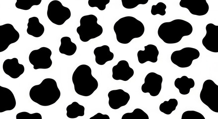Fototapeta premium Seamless cow print pattern isolated on white background