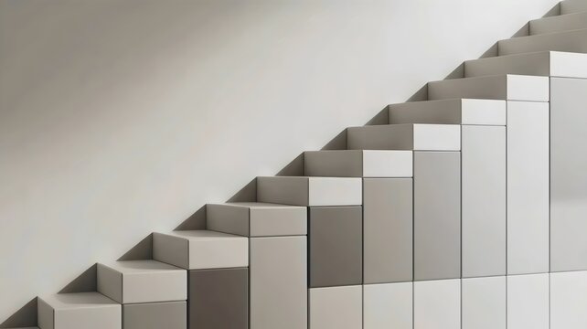 White and gray ascending steps &ndash; Great for professional progress, productivity, or architectural minimalism.