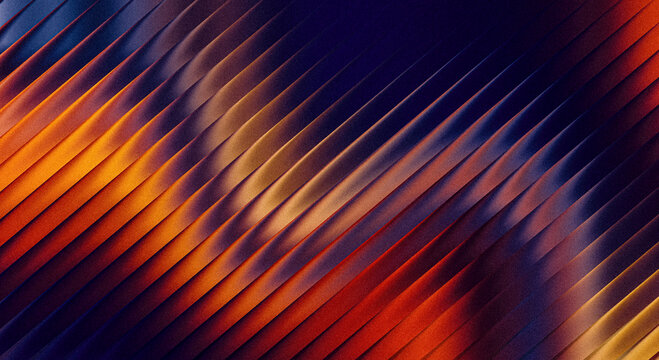 Abstract diagonal striped pattern with vibrant orange and deep blue gradient creating dynamic motion effect background