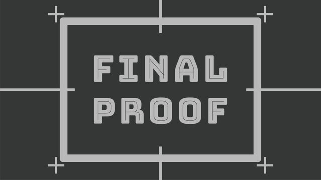 Final proof title card with registration mark frame