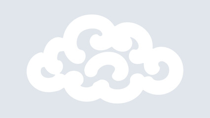 Fototapeta premium Decorative white cloud motif on soft background