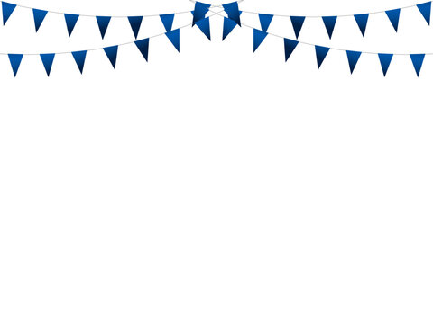 ガーランド三角ひも、曲線、m15青F6