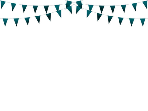 ガーランド三角ひも、曲線、m16青緑F6