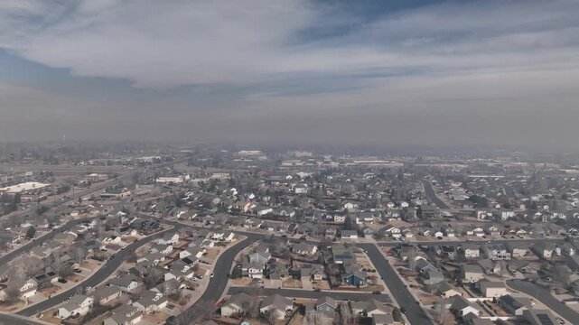 Greeley Colorado and the rest of Weld County covered in brown toxic wildfire smoke.