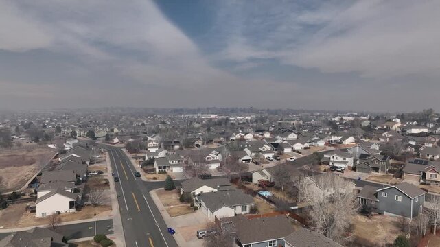 Greeley Colorado choked in a muddy cloud of smoke. Drone flight reveals dangerous air quality levels.
