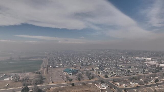 Smoke covers Greeley from Nebraska wildfires. Northern Colorado 2026.