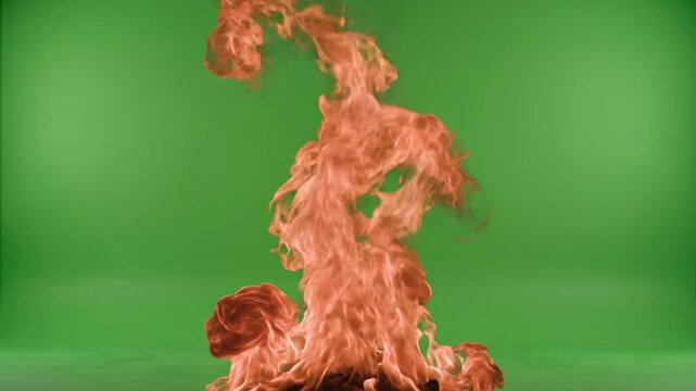 Rising Flames Loop | Seamless Fire Animation Green Screen VFX