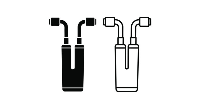 Four water pipe illustrations in contrasting black and white silhouette