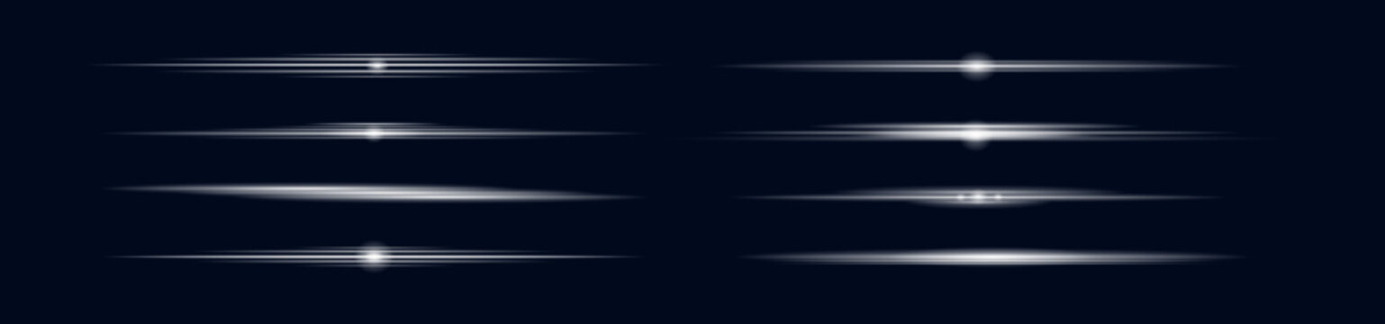 Soft white glowing lines sweep across the frame with sparkling dust. Perfect for highlights, light flares, and smooth motion effects. Elegant PNG overlay for designs.