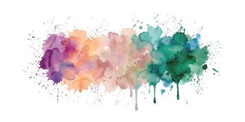 Obraz premium Vibrant watercolor splatter background with colorful drips vector illustration