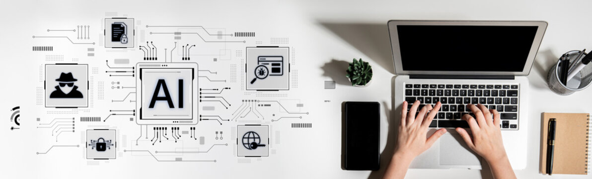 AI cybersecurity safeguards systems with encryption, access control, and AI secure data flow. Futuristic cyber security featuring AI digital shield, zero trust and AI threat detection system. Corpus