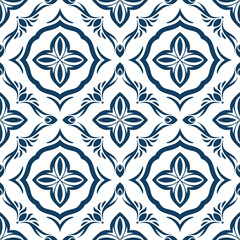 Obraz premium seamless Portuguese azulejo tile pattern.