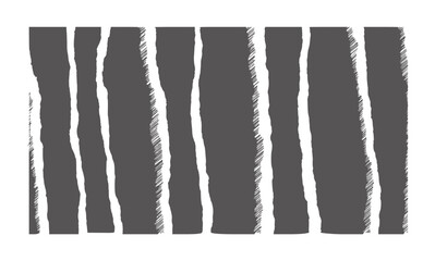Fototapeta premium Dark gray vertical stripes with torn paper edges white abstract texture pattern