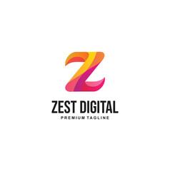 Fototapeta premium Professional modern vibrant colorful Z letter logo for digital agency.