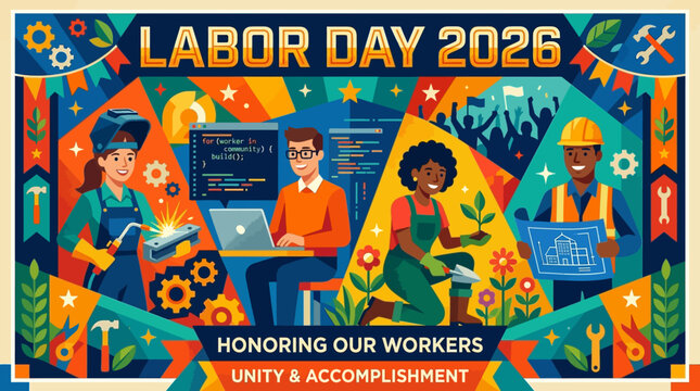 Labor Day 2026: Honoring Our Workers with Unity and Accomplishment, Celebrating Diverse Professions.