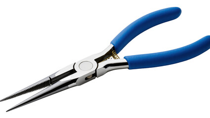 Fototapeta premium Isolated blue handle long nose pliers for crafting, jewelry making, and precision work