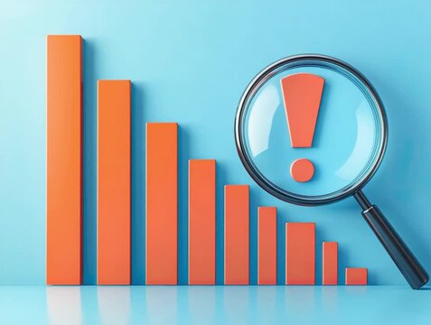 Data Analytics Decline Graph Warning Business Chart Concept 3 Lines 4K HD Video