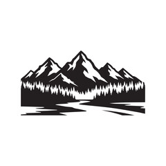 Fototapeta premium Mountain Landscape Scene Vector, Nature Outdoor Illustration