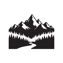 Fototapeta premium Mountain Landscape Scene Vector, Nature Outdoor Illustration