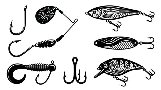 Fishing Lures and Hooks Collection for Angling Enthusiasts.