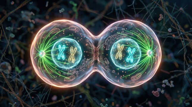 Cell division process explained microscopic view of mitosis in biological research