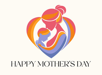 Obraz premium Happy mother's day. mothers day creative poster, banner, postcard, social media post, template, background, backdrop, greetings card,