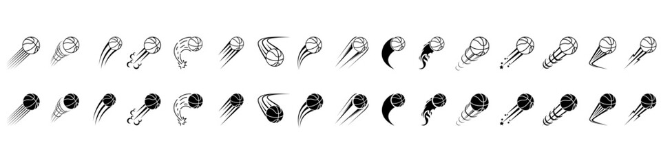 Basketball icon vector set. Three pointer Illustration sign collection. Throwing the ball symbol or logo. © Denys