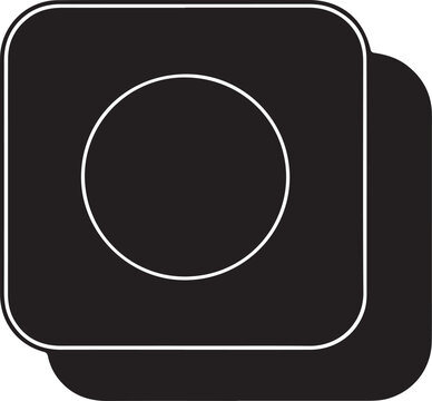 Rounded square button interface icon silhouette
