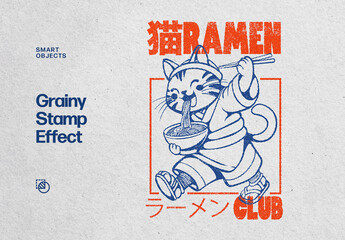 Grainy Stamp Ink Effect Mockup