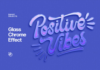 Glass Chrome Effect Mockup