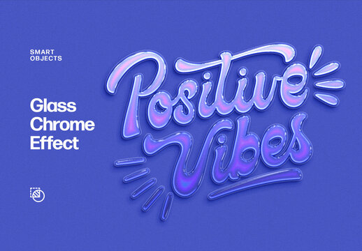 Glass Chrome Effect Mockup