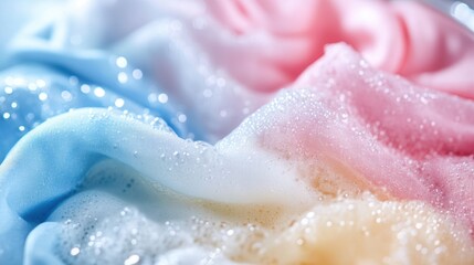 Fototapeta premium Interior with washing machine and soap bubbles,Vector realistic automatic washing machine with a front loading with blue soup bubbles,Realistic vector illustration,Home appliance concept.