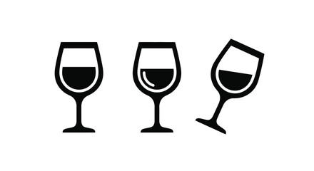 Three wine glasses in varying fullness a striking silhouette