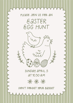 Easter Egg Hunt Invitation. 