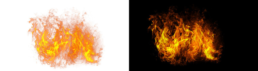 Fototapeta premium PNG image of&nbsp;Dynamic and realistic hot blaze with vivid burning flames and glowing embers effect isolated on transparent background. on transparent background