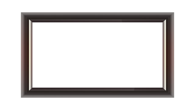 Dark Metallic Rectangle Frame Elegant Black and Silver Border PNG for Luxury Presentation Background